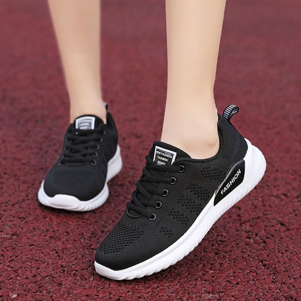 

Lace-up Front Running Shoes, Black