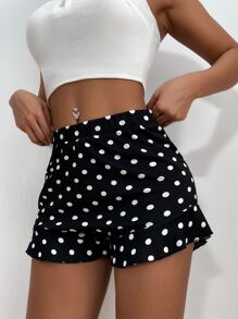 Polka Dot Shorts - Black - View 1