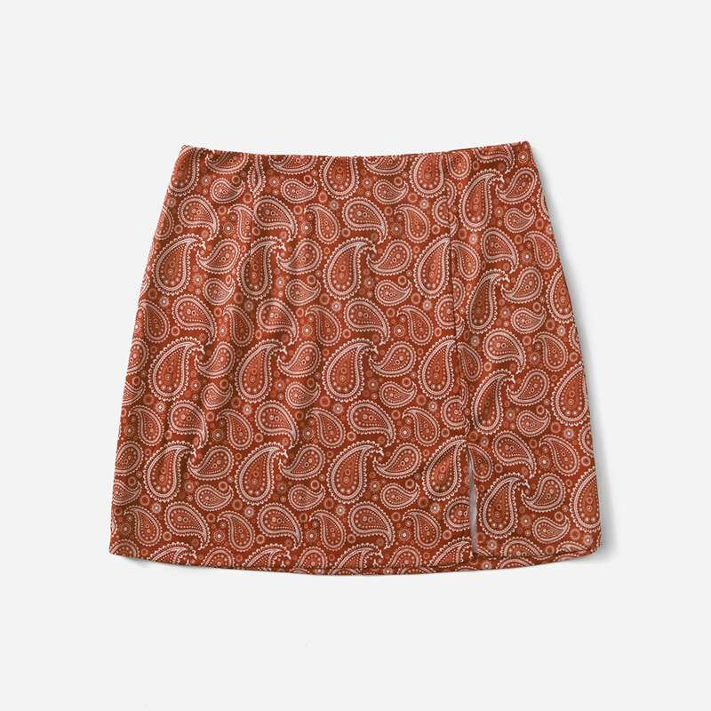 

Paisley Mini Skirt, Burnt orange