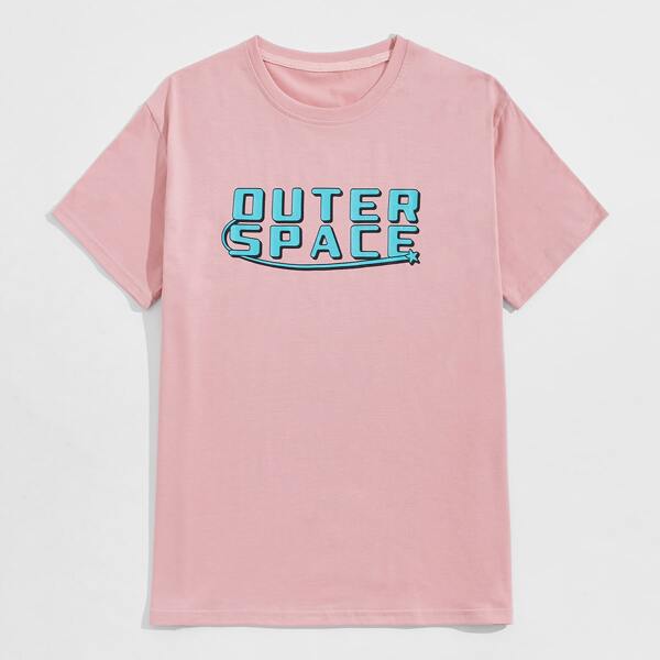 

Guys Letter Graphic Tee, Baby pink