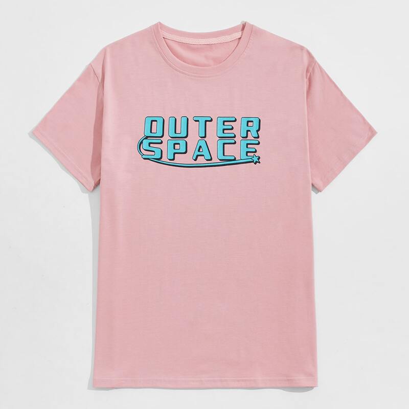

Guys Letter Graphic Tee, Baby pink