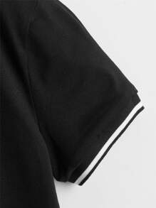 Tween Boy Baseball Collar Half Button Polo Shirt