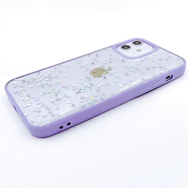

Contrast Frame Glitter Clear Phone Case