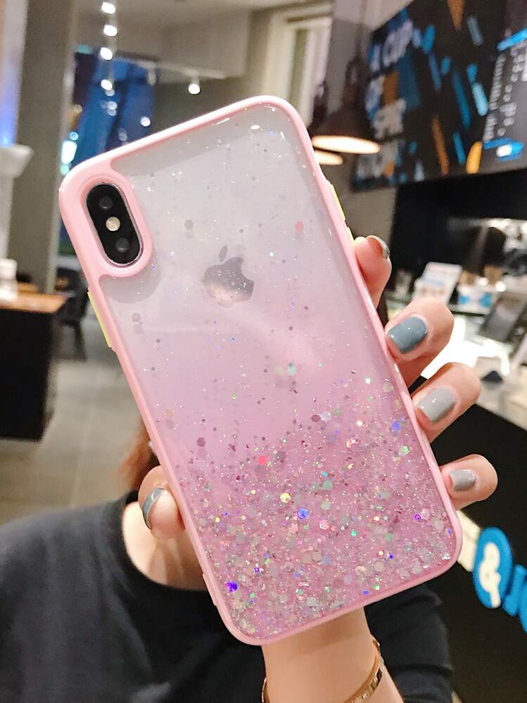 Ombre Glitter Phone Case - Baby Pink - View 2