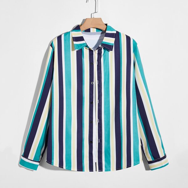 

Men Colorful Stripe Shirt, Multicolor