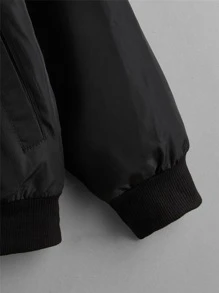 SHEIN Chamarra con capucha con cremallera de color combinado - Multicolor - Ver 3