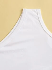 Top de un hombro con shorts mezclilla - Azul y blanco - Ver 3