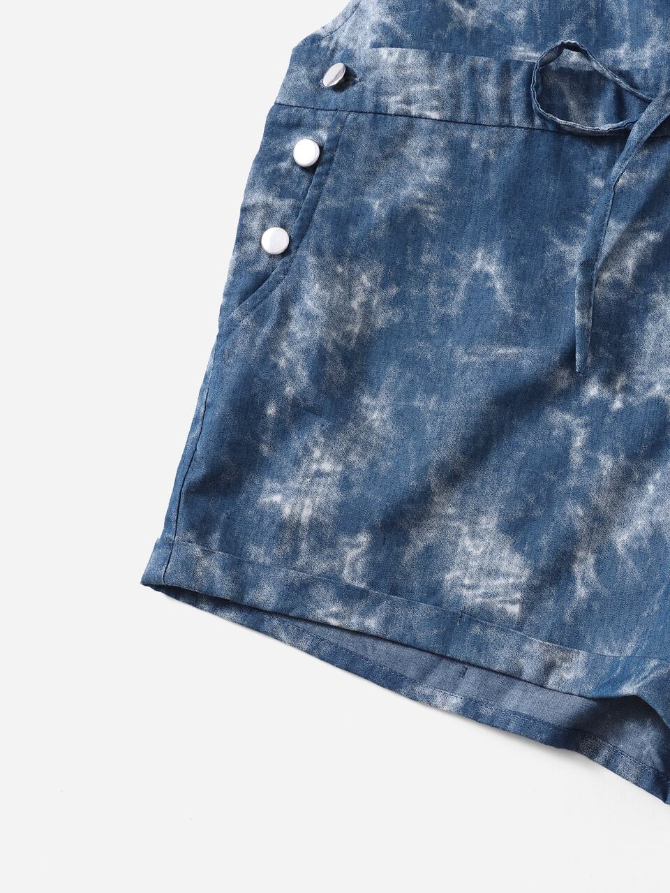 Tie Dye Overall Shorts Without Bandeau