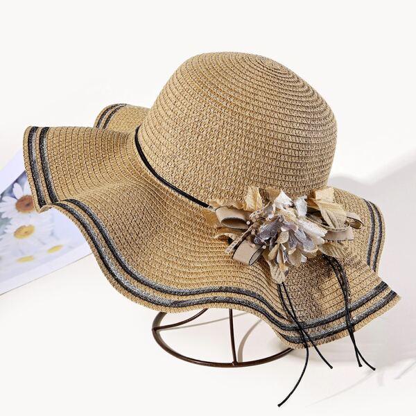 

Faux Pearl Decor Hat, Brown