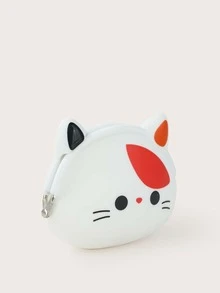 Monedero con diseño de gato - Blanco - Ver 2