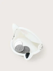 Monedero con diseño de gato - Blanco - Ver 4