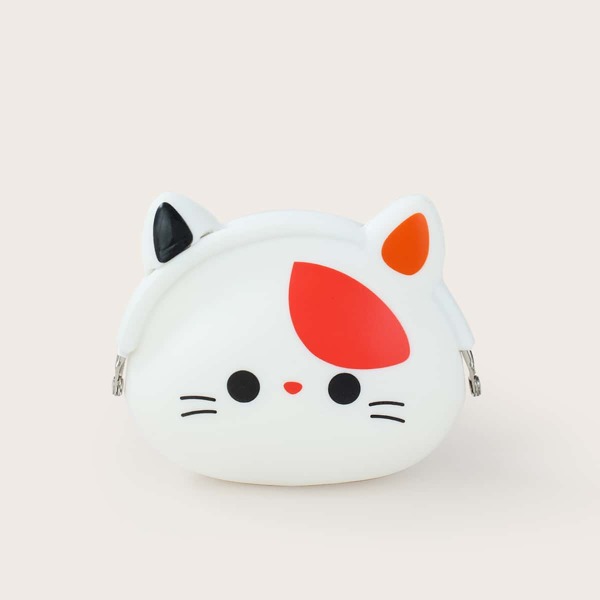 

Cartoon Cat Design Coin Case, White