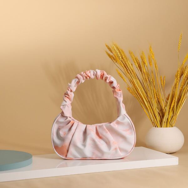 

Tie Dye Ruched Bag, Orange