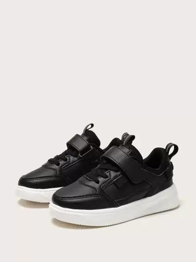 1 Pair Kids Leather Casual Sneakers, Lightweight & Comfortable Sport Shoes For Children, Suitable For Outdoor Activities & Running