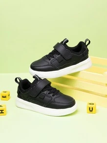 1 Pair Kids Leather Casual Sneakers, Lightweight & Comfortable Sport Shoes For Children, Suitable For Outdoor Activities & Running