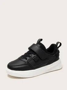 1 Pair Kids Leather Casual Sneakers, Lightweight & Comfortable Sport Shoes For Children, Suitable For Outdoor Activities & Running