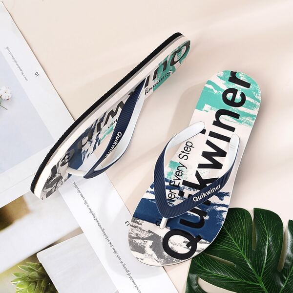 

Letter Graphic Flip Flops, Blue