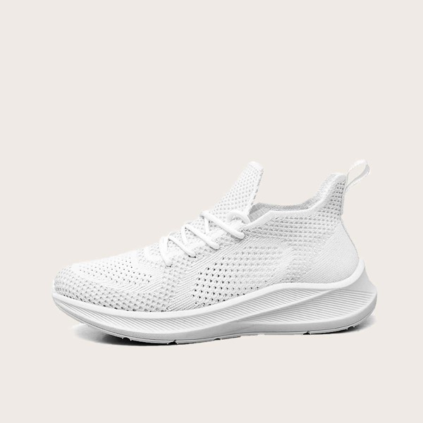 

Men Minimalist Lace Up Front Sneakers, White