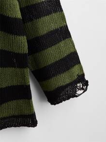 Muchica Jersey de rayas con diseño de desgarro - Multicolor - Ver 3