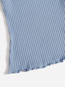 SHEIN EZwear 羅紋生菜邊緣貼身上衣