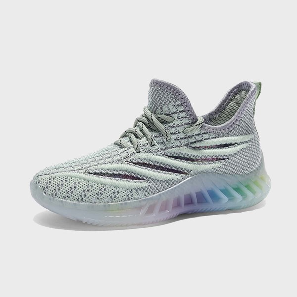 

Girls Knit Panel Running Shoes, Mint green