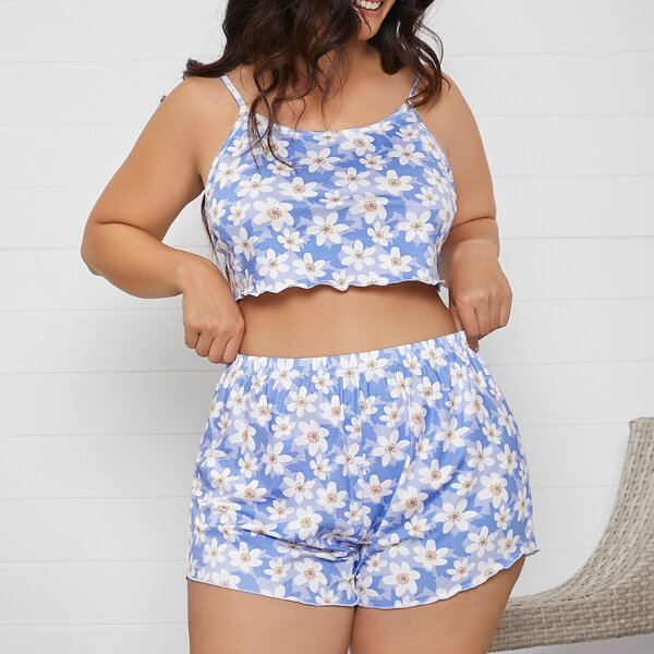 

Plus Allover Floral Cami Pajama Set, Multicolor