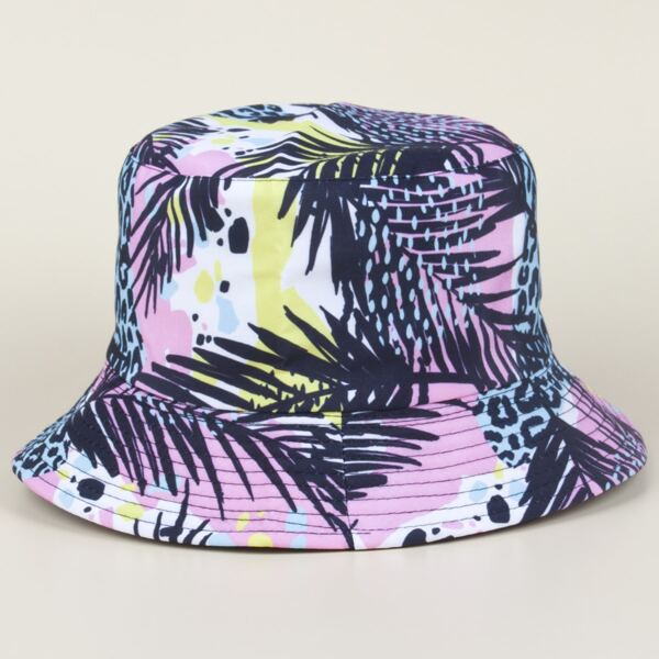 

Leaf Print Bucket Hat, Multicolor