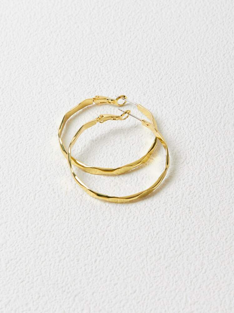 MOTF PREMIUM 極簡風格素色圓耳環 - 金黃色 - 查看 4