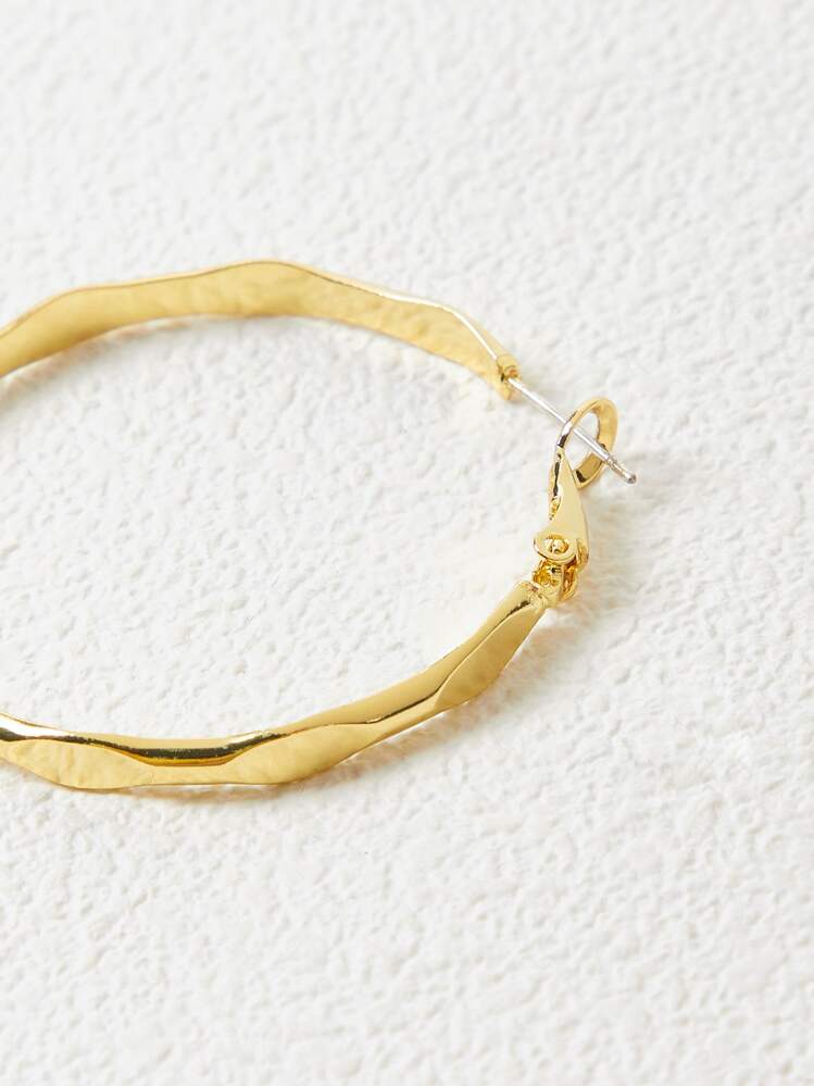 MOTF PREMIUM 極簡風格素色圓耳環 - 金黃色 - 查看 5