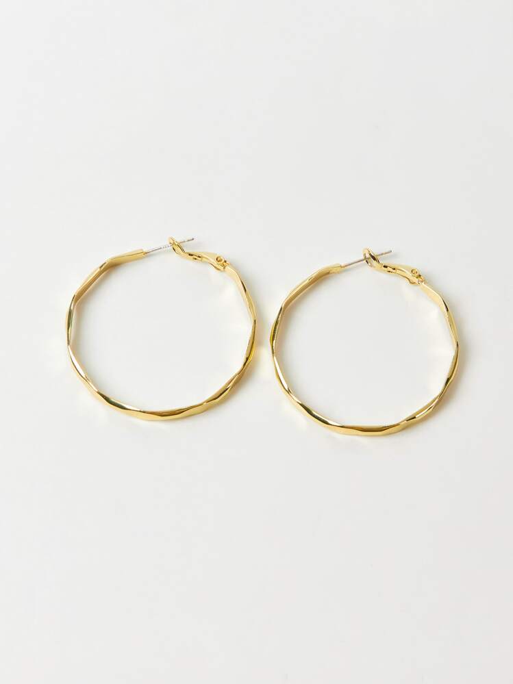 MOTF PREMIUM 極簡風格素色圓耳環 - 金黃色 - 查看 6