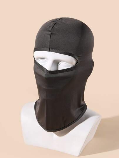 1 pieza Gorra de béisbol de unicolor elástica, de secado rápido y transpirable, adecuada para salidas diarias y deportes, con máscara a juego