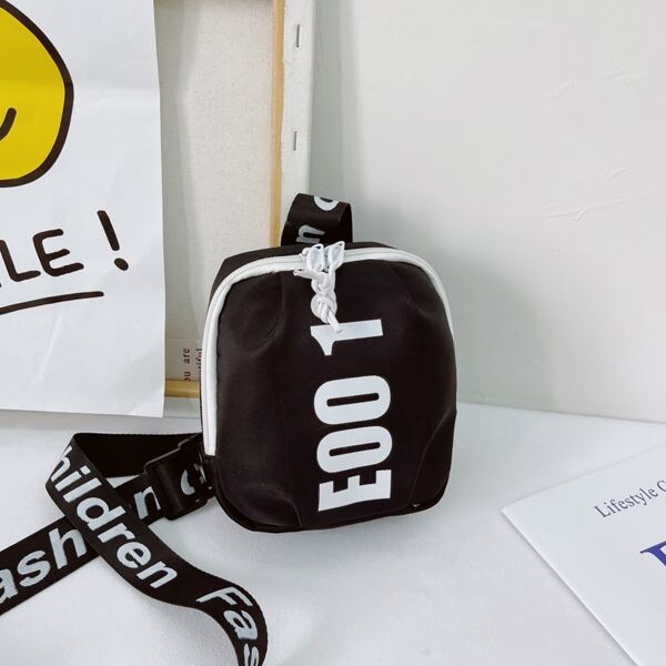

Kids Letter Graphic Sling Bag, Black