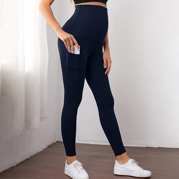 

Maternity Leggings With Phone Pocket, Navy blue
