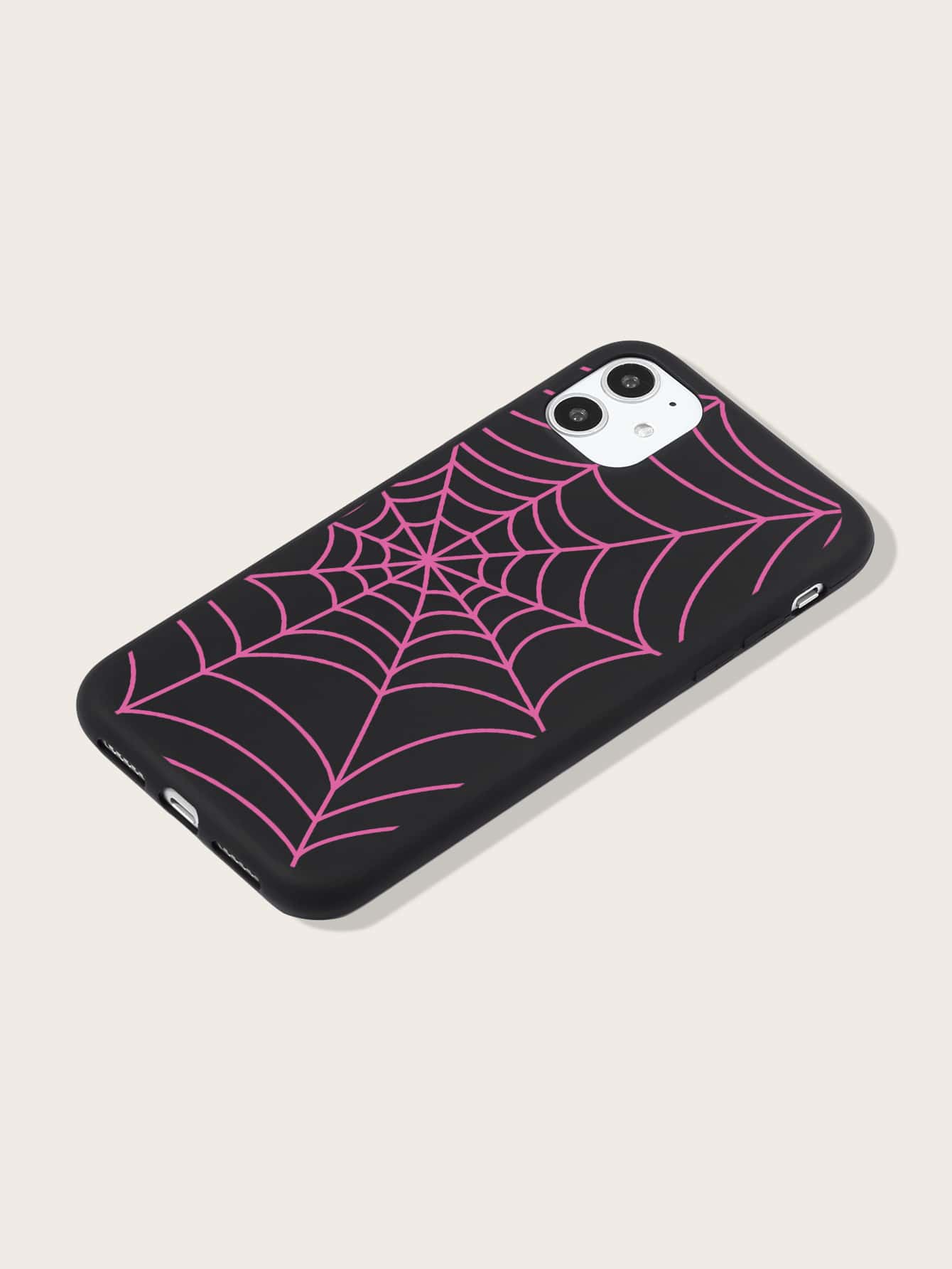 Spider Web Print Phone Case - Hot Pink - View 2