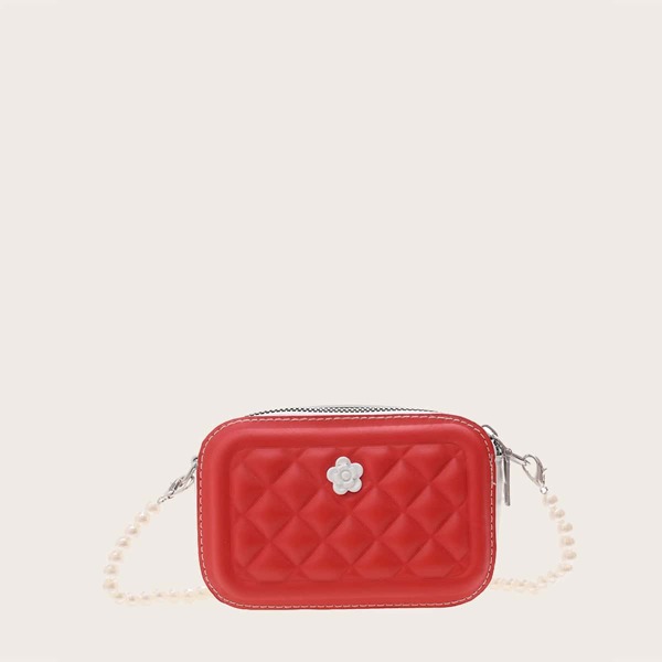 

Girls Quilted Crossbody Bag, Red