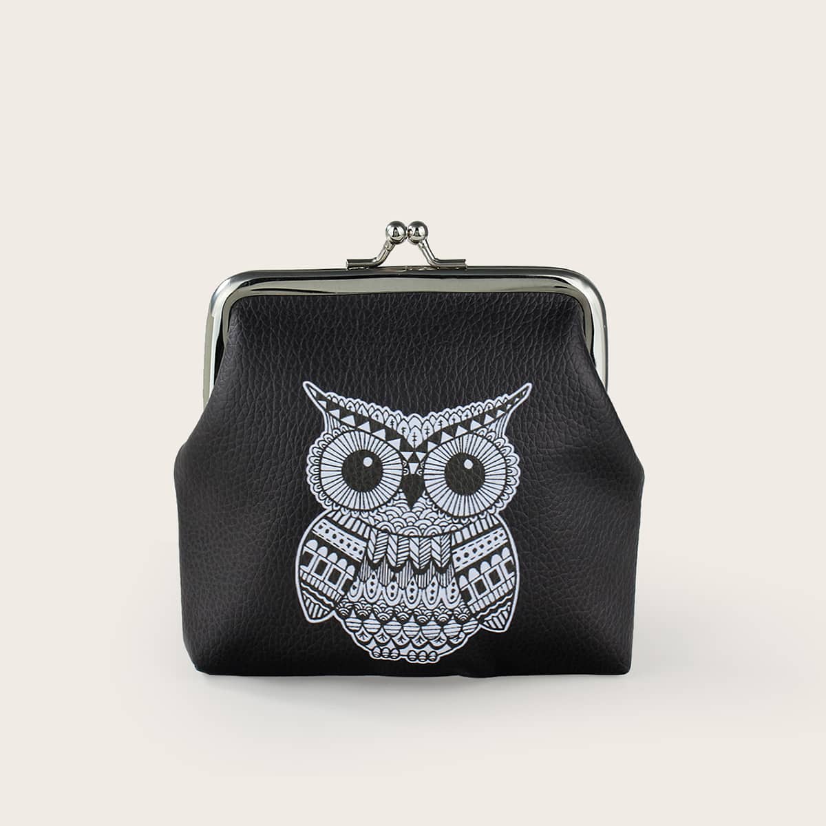 

Owl Graphic Coin Purse, Black