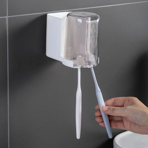 

1set Toothbrush Holder & Gargle Cup, White