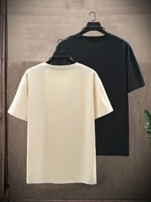 Manfinity Men 2pcs Rose & Leaf Print Tee - Multicolor - View 2