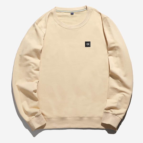 

Men Letter Patched Sweatshirt, Apricot