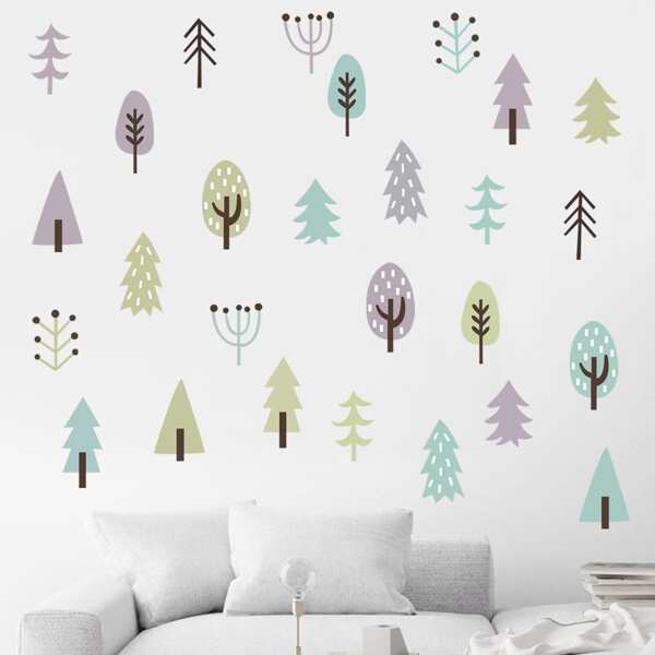 

Tree Pattern Wall Sticker, Multicolor