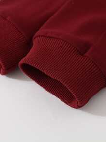 Toddler Boys Letter Graphic Sweatshirt & Joggers - Burgundy - View 3