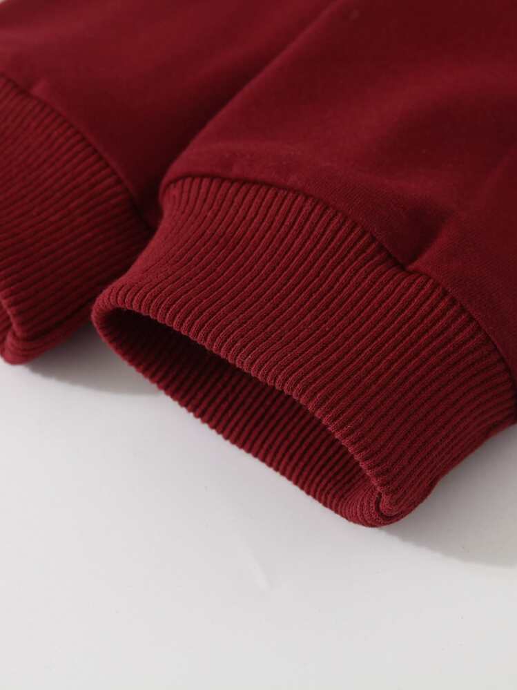 Toddler Boys Letter Graphic Sweatshirt & Sweatpants - Burgundy - View 3