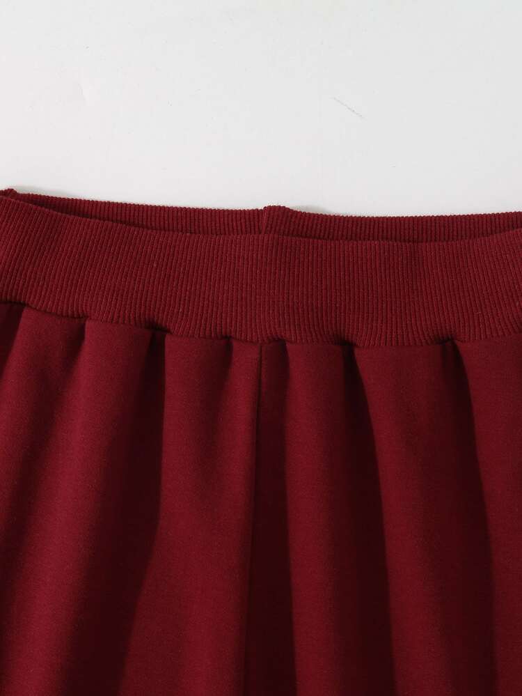 Toddler Boys Letter Graphic Sweatshirt & Sweatpants - Burgundy - View 4