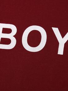 Toddler Boys Letter Graphic Sweatshirt & Joggers - Burgundy - View 5