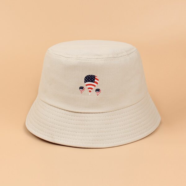 

Hot Air Balloon Print Bucket Hat, Beige