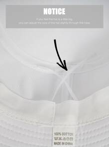 Stylish Unisex Bucket Hat: Breathable, Lightweight, & Sun-Protective In Candy Colors - Durable & VersatileMen's Sun Hat Summer Hat, Suitable For Summer Outdoor Activities Such As Hiking And Fishing - White - View 5