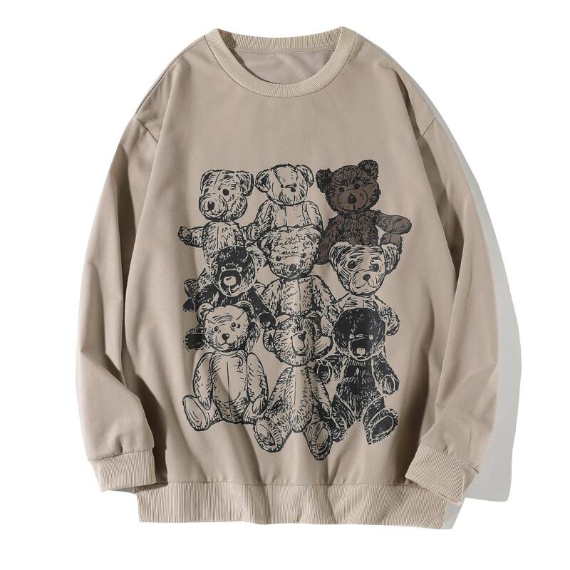 

Guys Bear Print Drop Shoulder Sweatshirt, Khaki