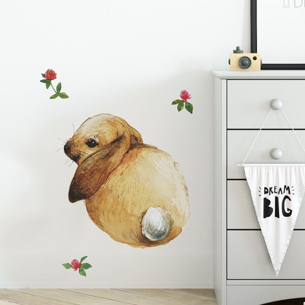 

Rabbit Print Kids Wall Sticker, Multicolor