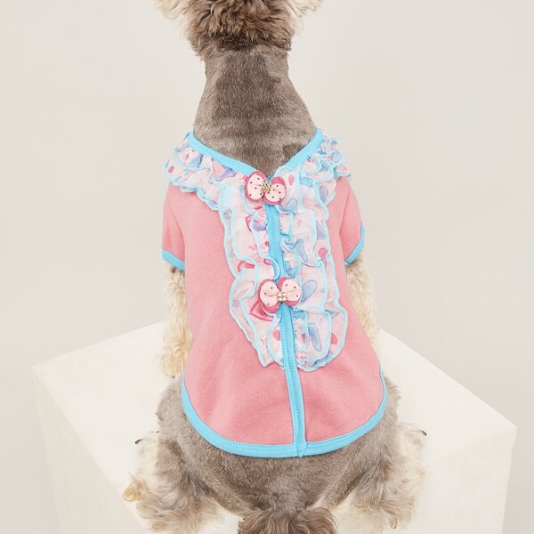 

Bow Decor Pet Tee, Multicolor
