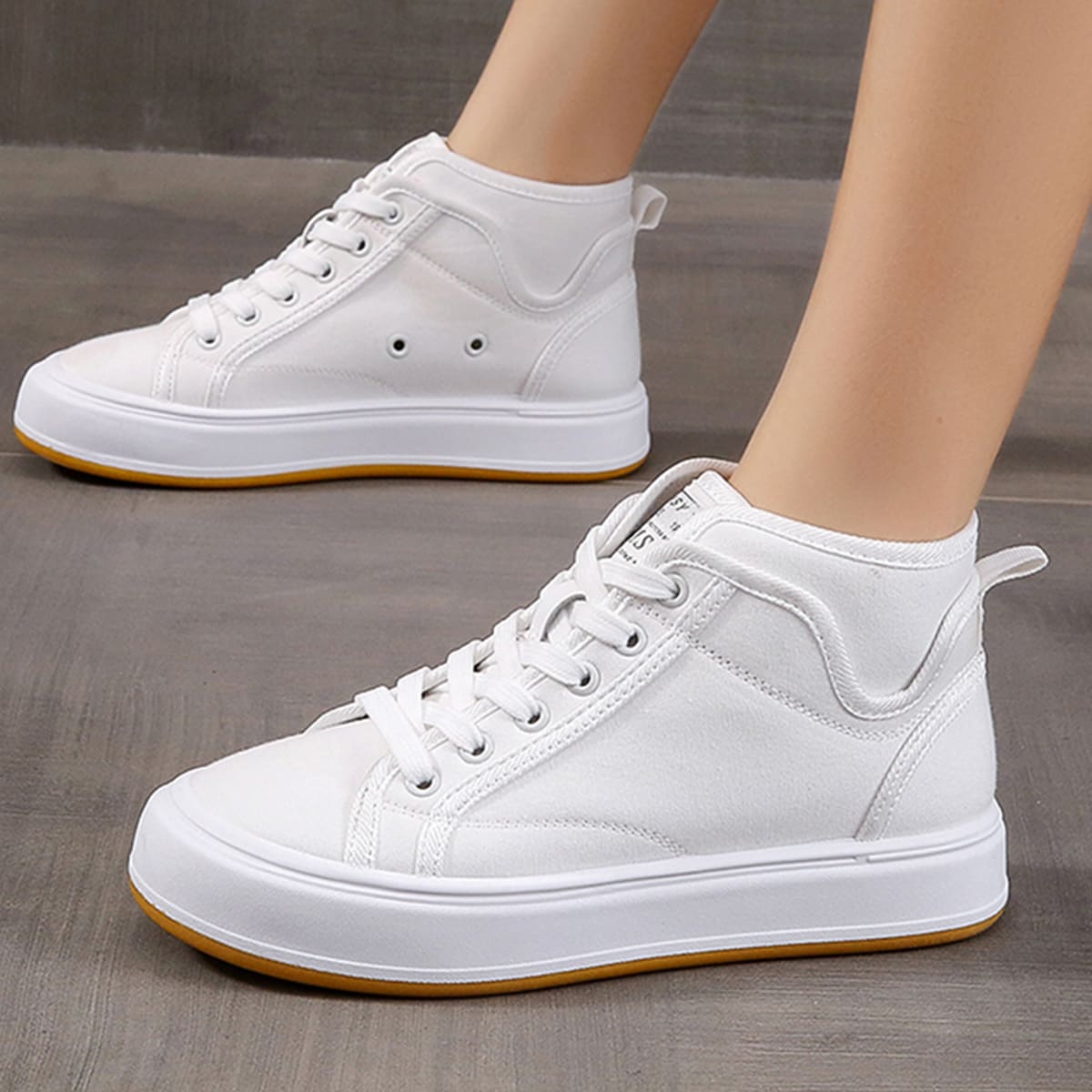 

High Top Canvas Shoes, Black